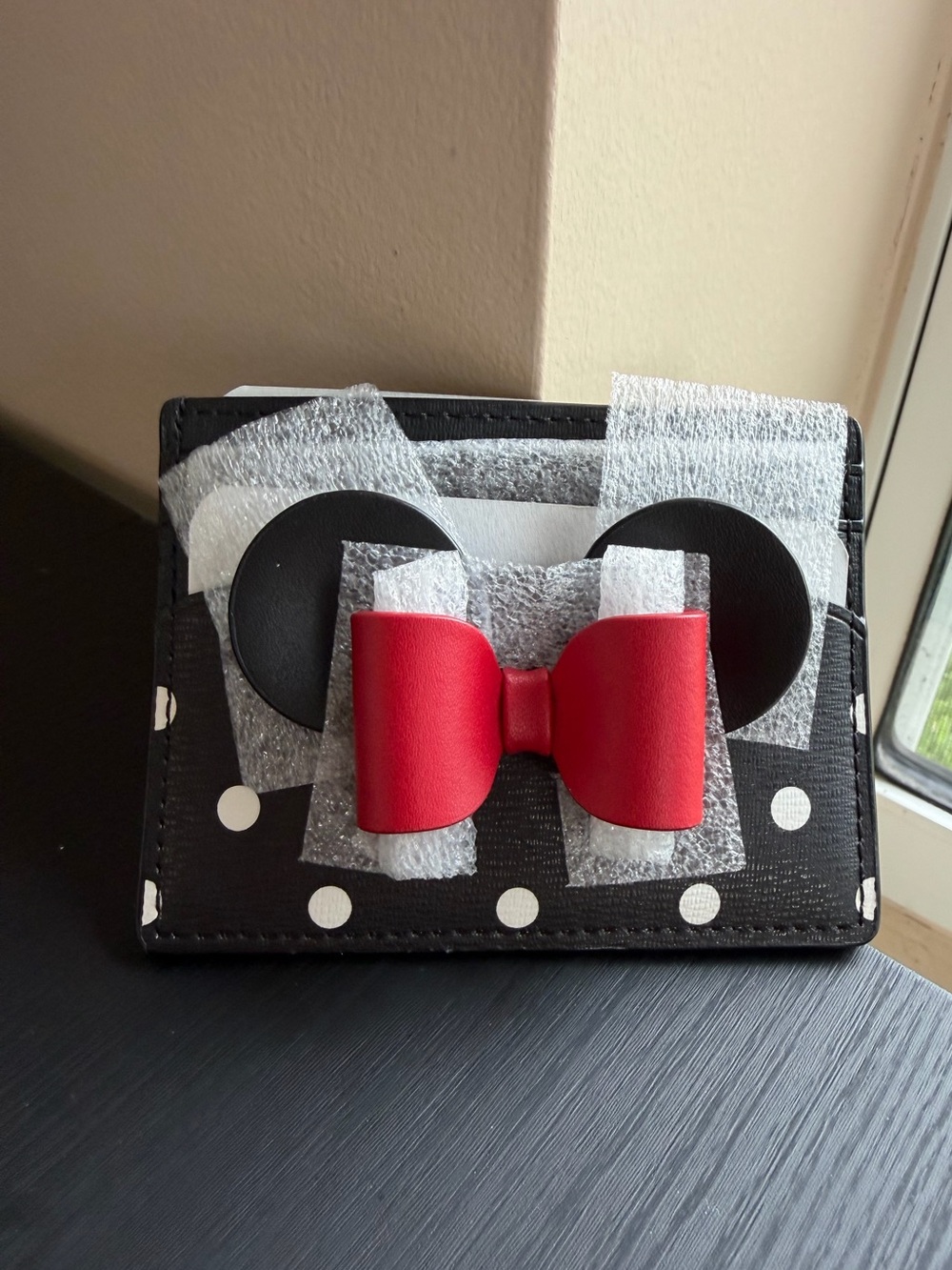 Kate Spade x Disney Minnie Mouse Polka Dot Leather Wallet Cardholder NWT